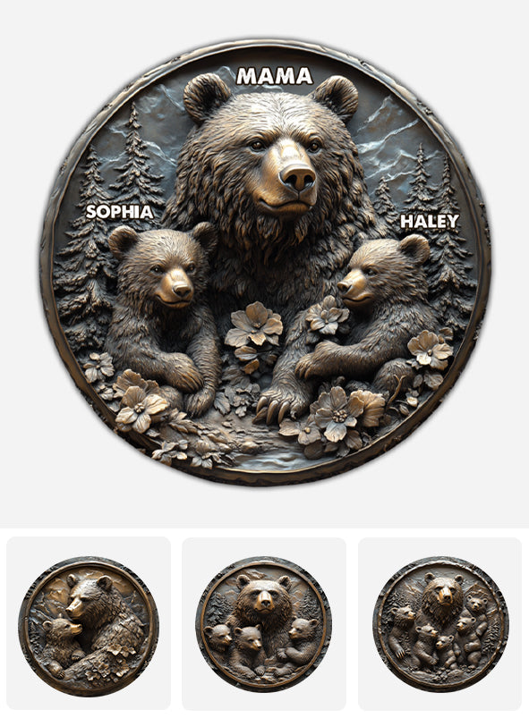 Mama Bär – Personalisierter runder Mutterstein