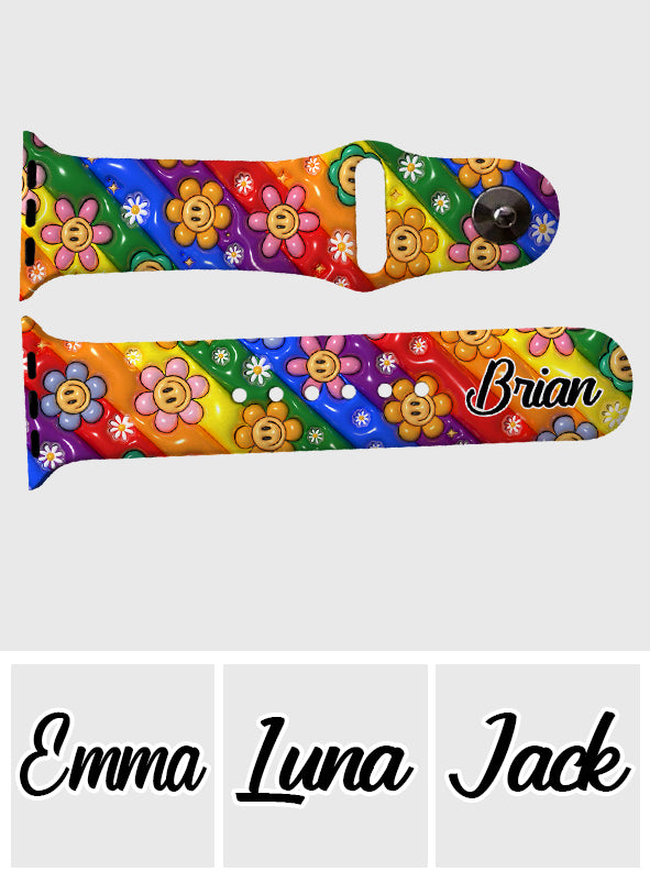 Liebe ist Liebe Pride Regenbogen - Personalisiertes Apple Watch-Armband zur Unterstützung der LGBT-Community