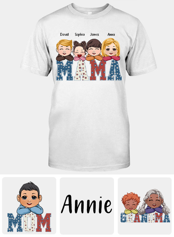 Amerikanische Mama – Beliebiger Titel, Vintage-Retro-Stil – Personalisiertes Mutter-T-Shirt und Hoodie