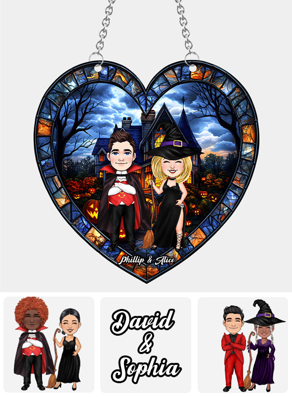 Halloween naht – Personalisierter Fensterhänger für Paare