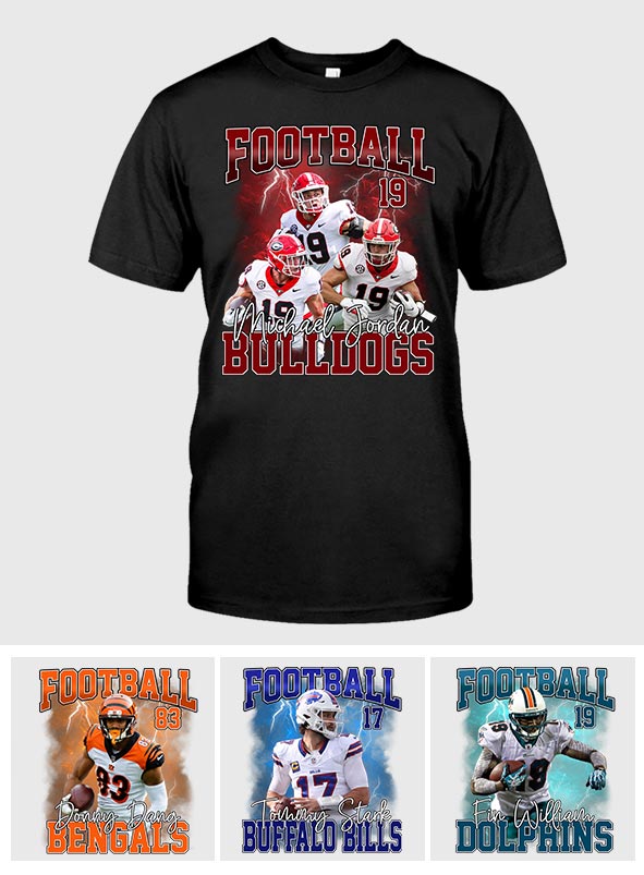 Football-Spieltag – Personalisiertes Football-T-Shirt und Hoodie