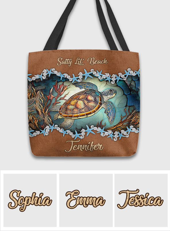 Cute Turtles - Personalized Turtle Tote Bag