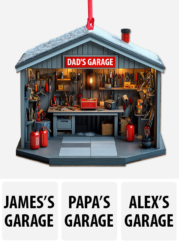 Dad's Garage - Personalized Father Ornament