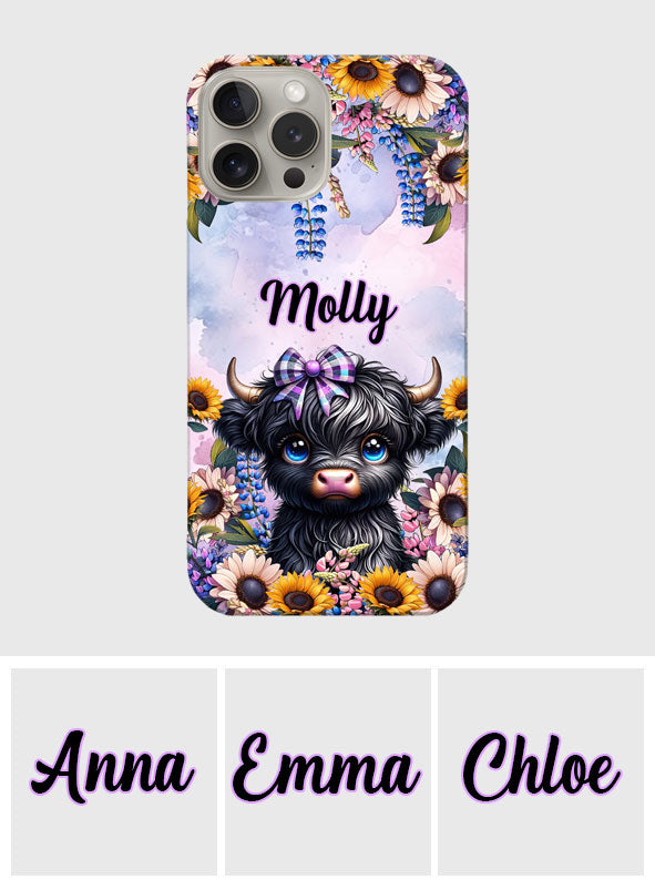 Cute Little Highland Cow - Personalized Phone Case