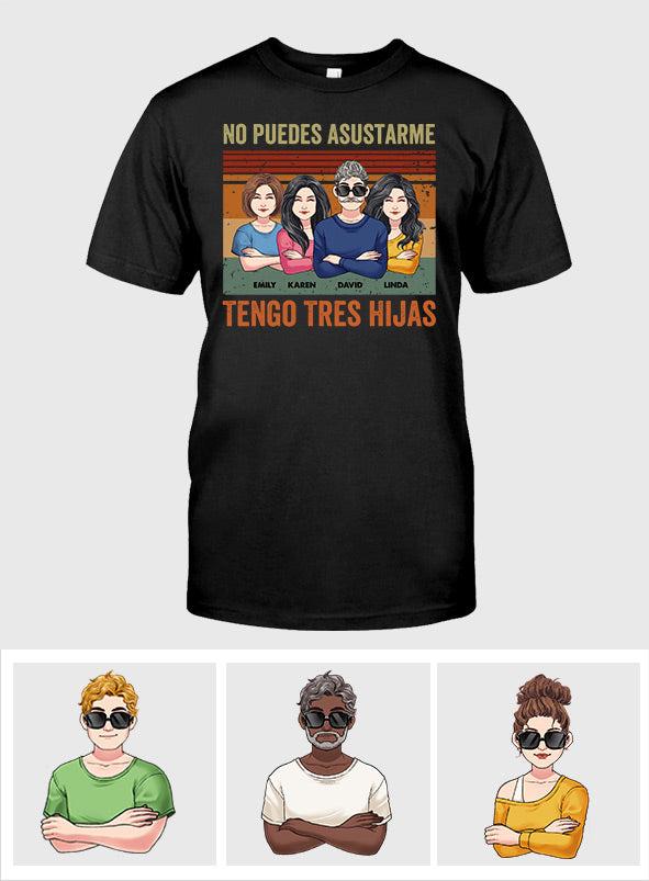 No Puedes Asustarme - Personalisiertes Vater-T-Shirt und Hoodie