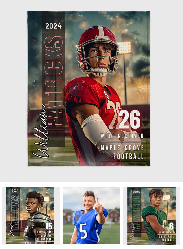 Beliebiges Foto, Name, Schule... - Personalisierte Fußballdecke