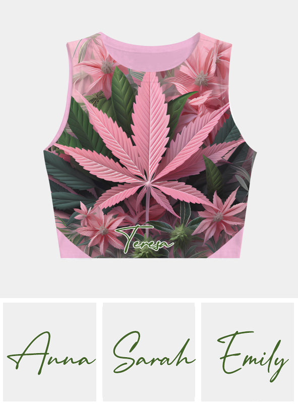 Hübsche kleine Kifferin – personalisiertes Tanktop für Cannabis-Crop-Top