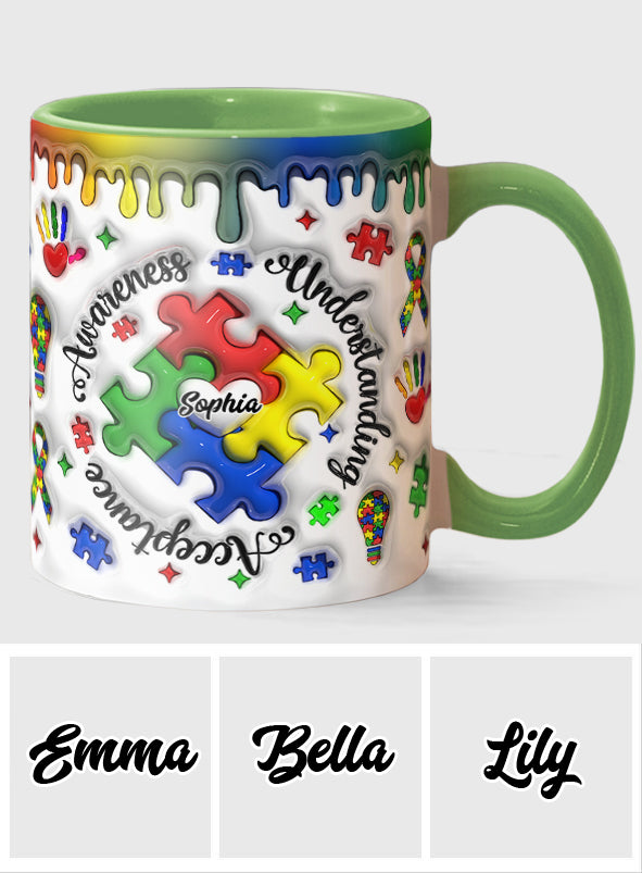 Autismus-Bewusstsein – Personalisierte Tasse mit Autismus-Motiv