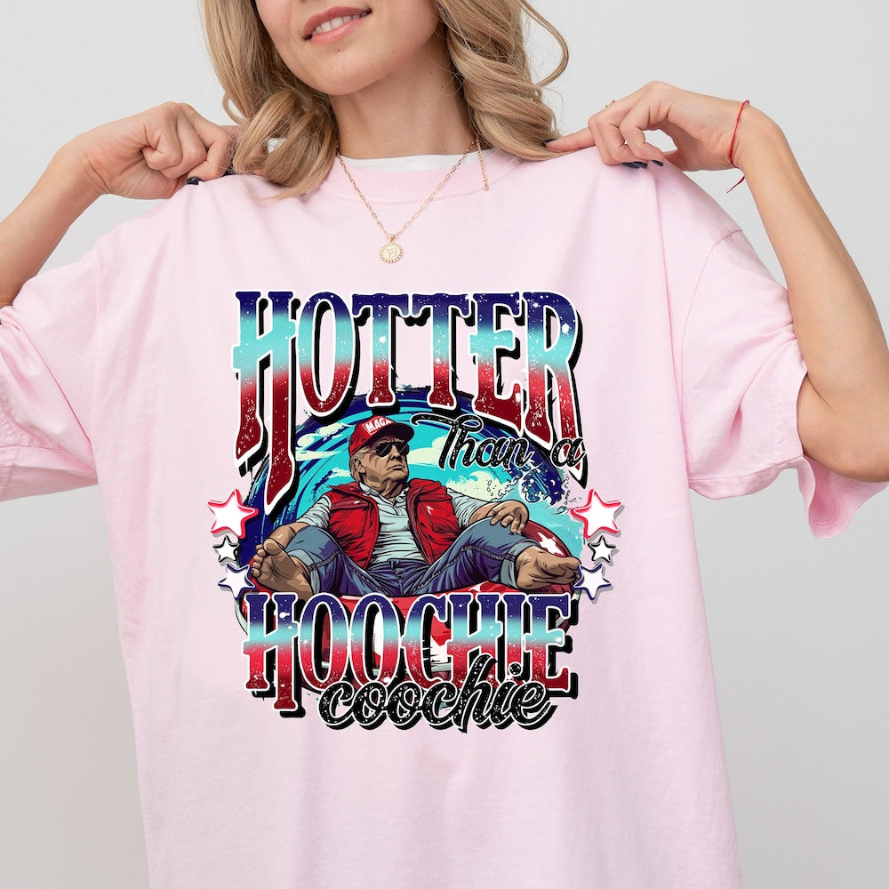 Trump-Shirt mit viralem Aufdruck, „Heißer als ein Flittchen“-Shirt, Donald-Trump-Sommer-Vibe, Trump-2024-T-Shirt, Wahl-Shirt 2024, Amerika-Shirt (T-Shirt & Hoodie)