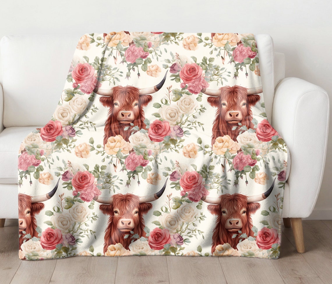 Niedliche Hochlandkuh-Decke 0624