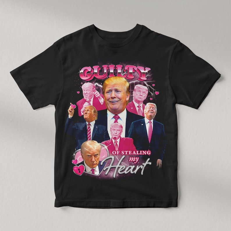Donald Trump „Schuldig, mein Herz gestohlen zu haben“-Shirt, Vintage-Bootleg-Mugshot-Retro-Shirt & Hoodie