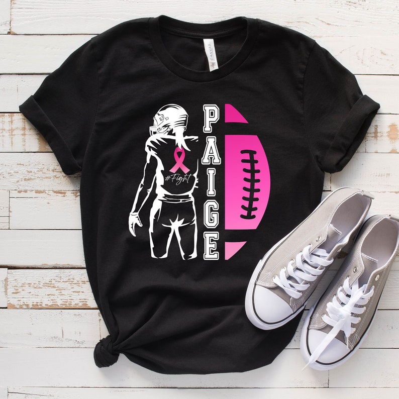 T-Shirt zur Sensibilisierung für Brustkrebs, Fußball-Shirt mit rosa Schleife für Brustkrebsbekämpfer, T-Shirt und Hoodie zur Sensibilisierung für Brustkrebs 0924