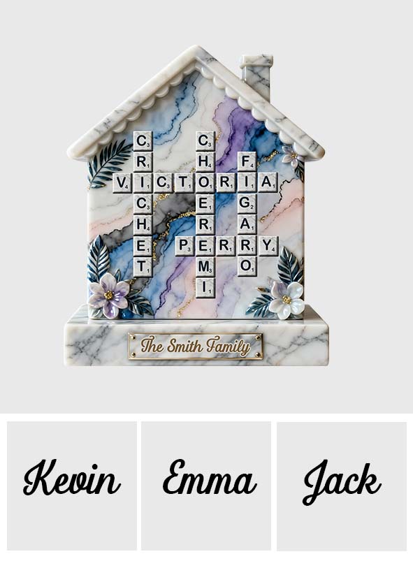 Frohe Weihnachten – Personalisierte Acrylplakette in individueller Familienform