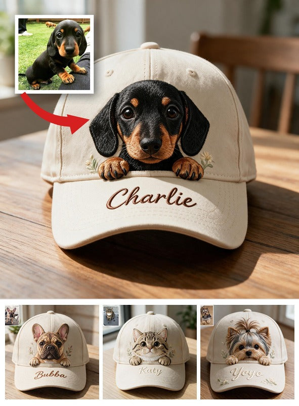 Personalisierte Peeking Schwarz und Tan Dachshund Classic Cap Geschenk für Hundeliebhaber