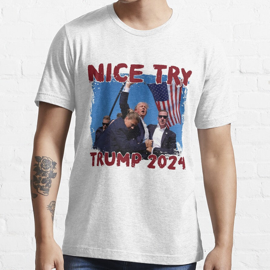 „Niemals aufgeben“-Shirt, „Kämpfe für Amerika“-T-Shirt, Retro-Rallye-Shirt & Hoodie