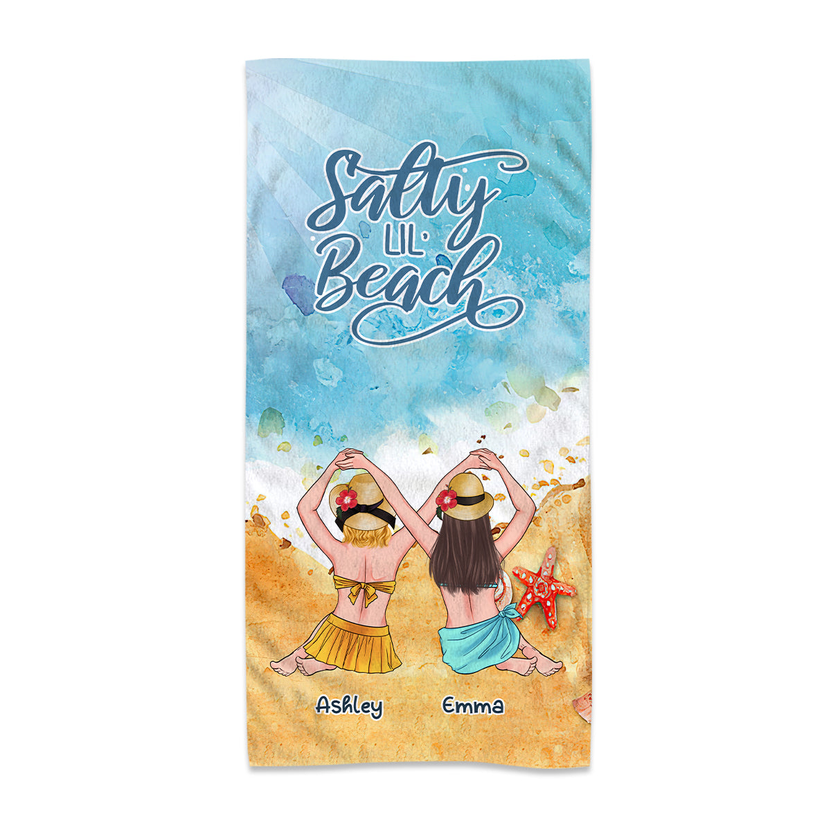 Salty Lil' Beach – Personalisiertes Strandtuch für beste Freundinnen