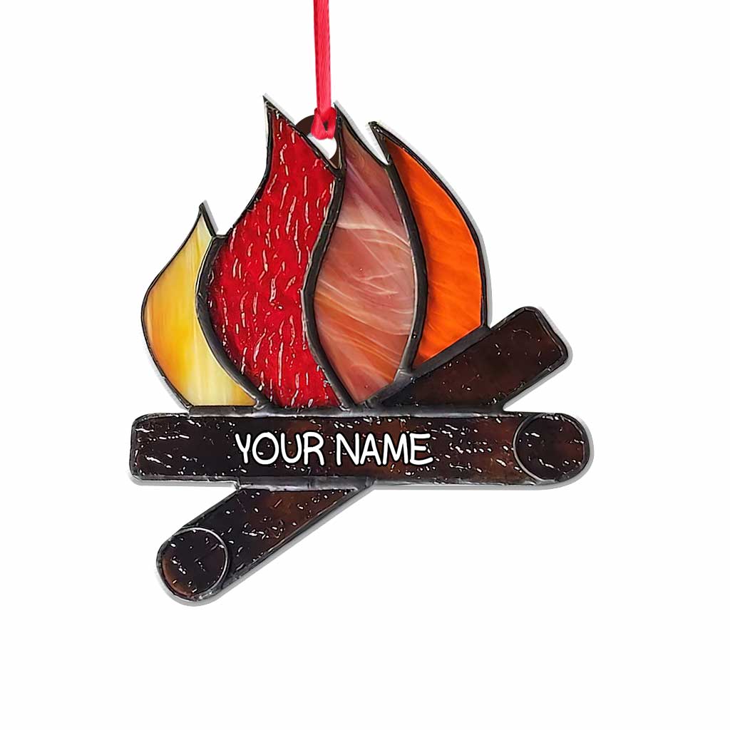 Liebe zum Camping – Personalisierter Weihnachtsschmuck (beidseitig bedruckt)