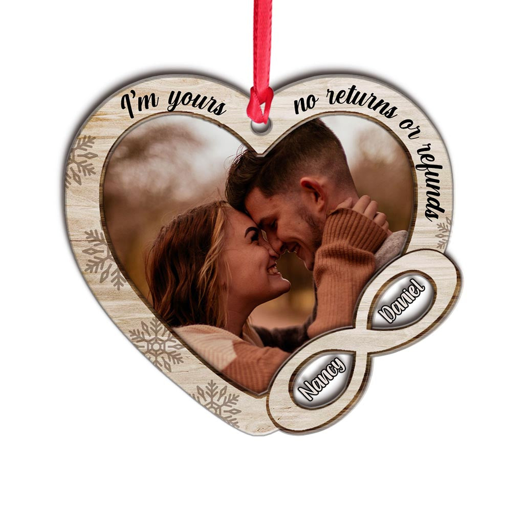 Ich gehöre dir – Keine Rückgabe oder Rückerstattung – Personalisierter Paar-Ornament-Mix