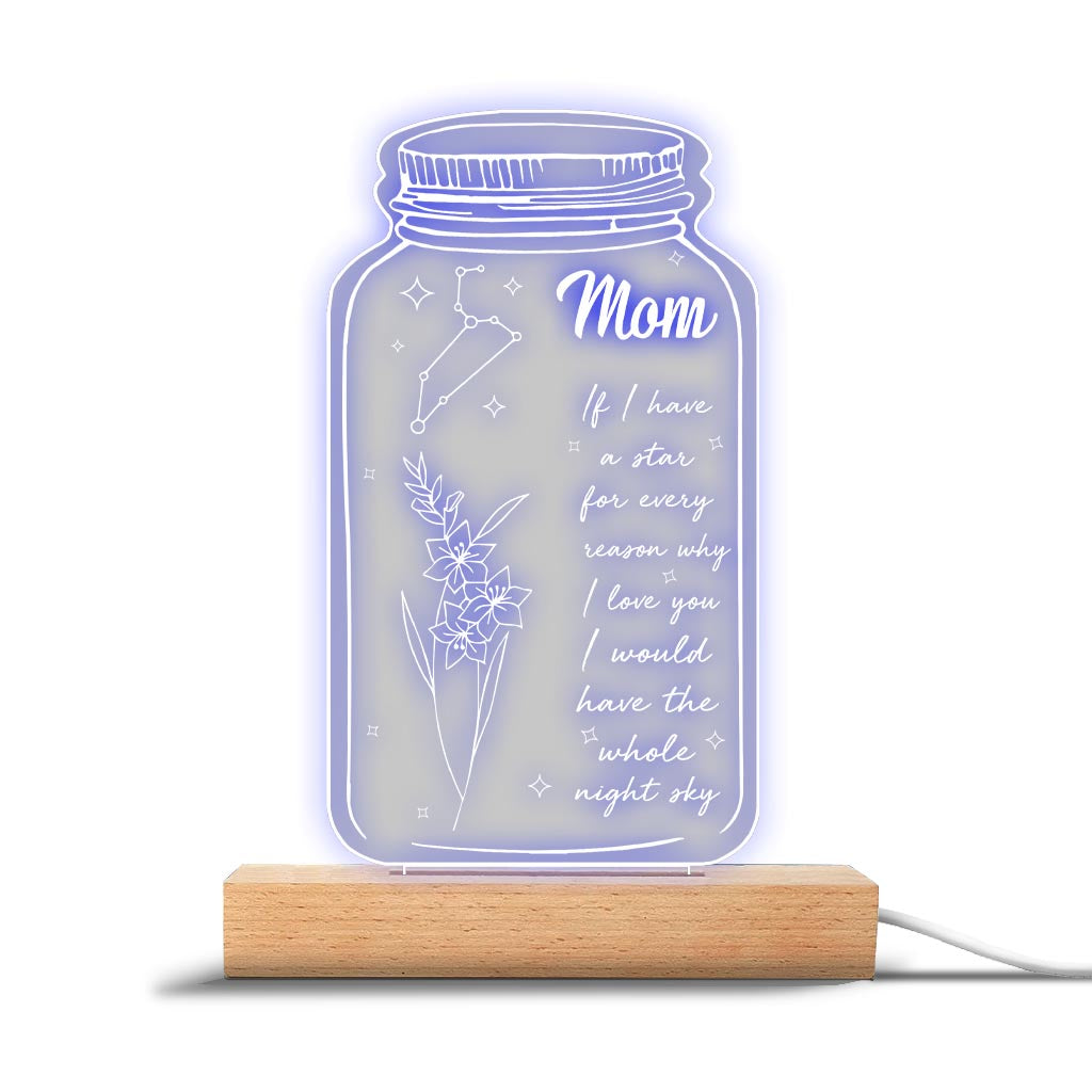 If I Had A Star Birth Flower Zodiac Sign - Gift for mom, grandma, daughter, wife, girlfriend, dad, grandpa, boyfriend, husband - Personalized Shaped Plaque Light Base