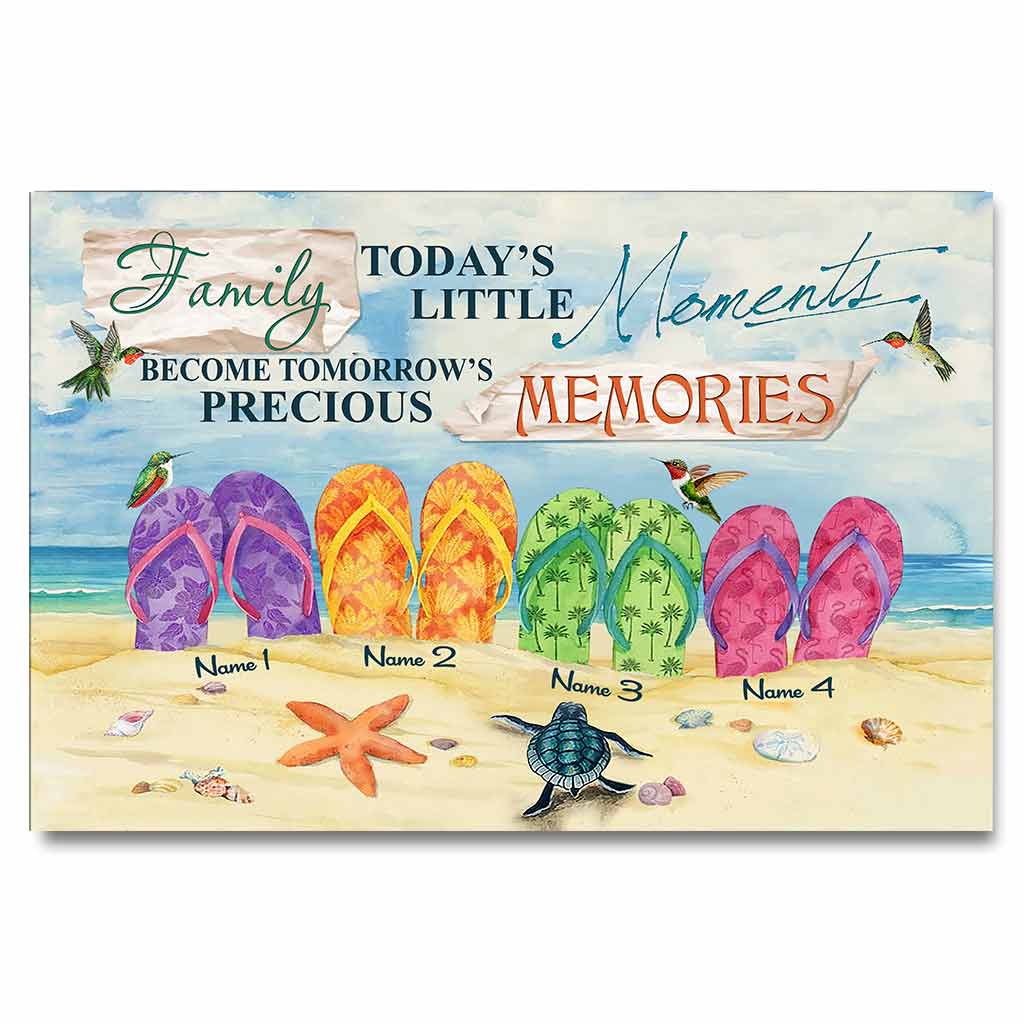 Kleiner Familienmoment heute – Personalisiertes Poster für Meeresliebhaber