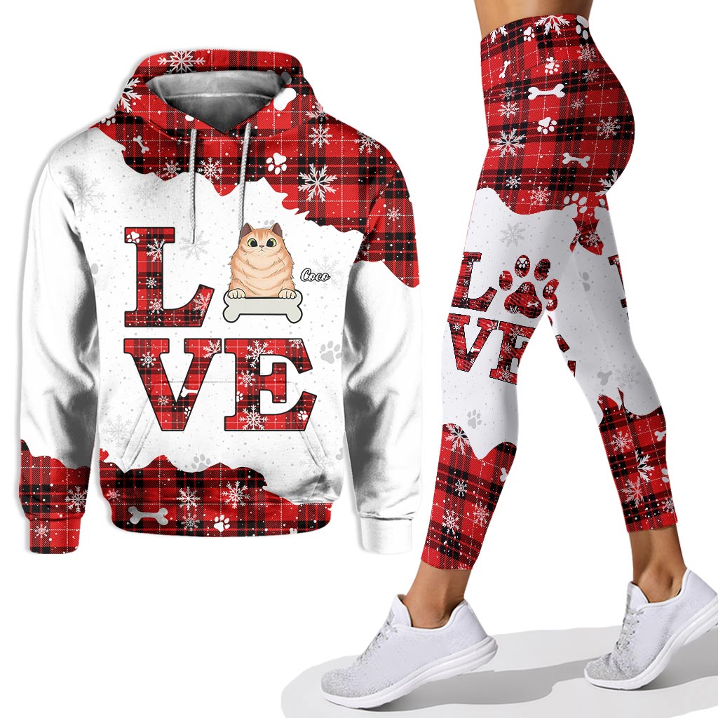 Liebe Katzen – Personalisierter Weihnachts-Katzen-Hoodie und Leggings