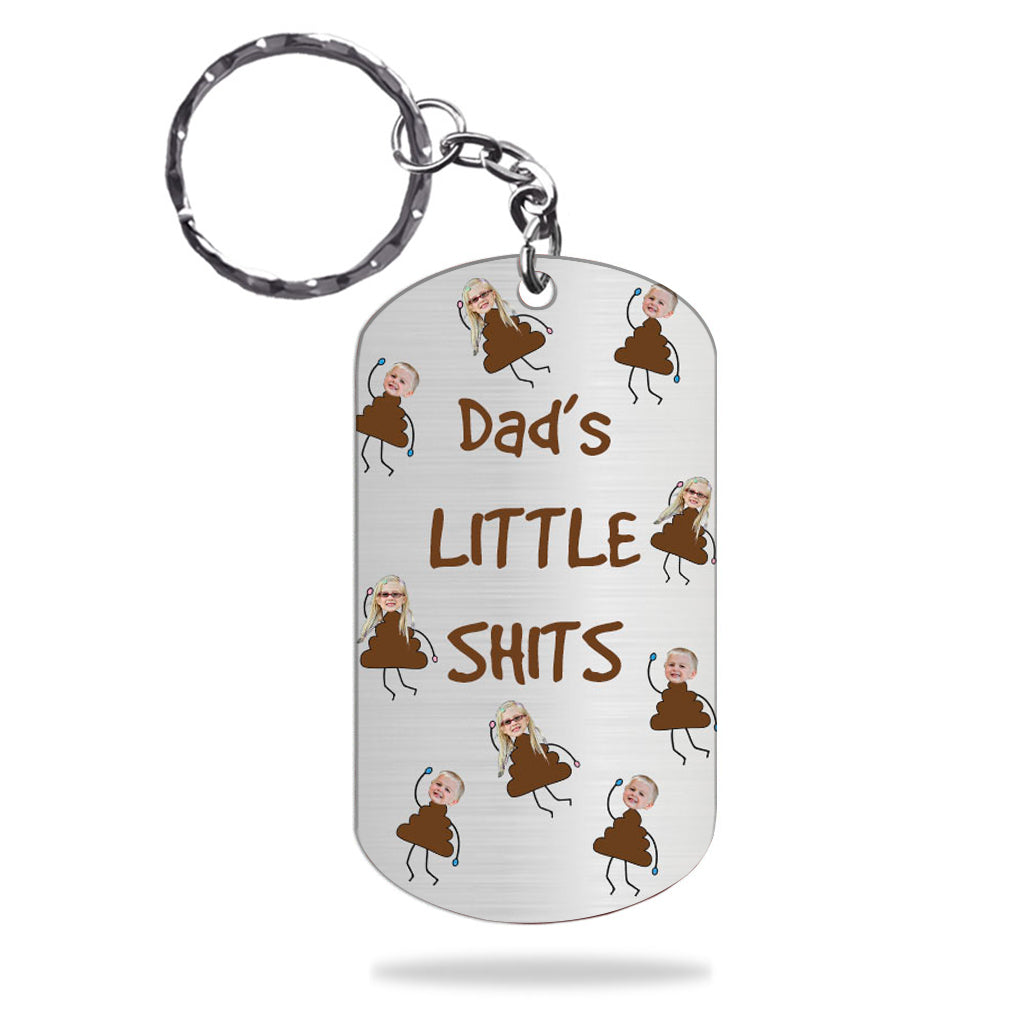 Papas kleine Lieblinge – Geschenk für Papa, Opa, Mama, Onkel, Tante, Oma – Personalisierter Edelstahl-Schlüsselanhänger