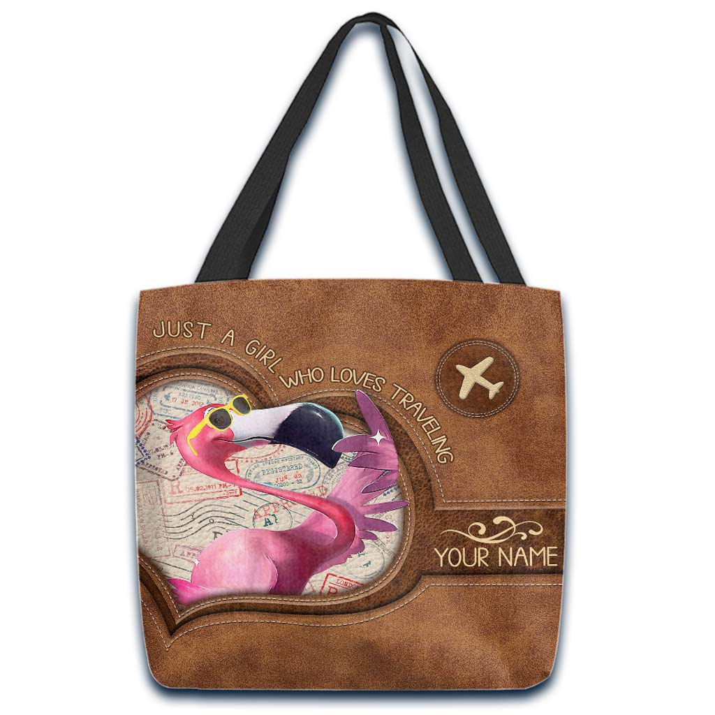 Just A Girl Who Loves Traveling Vintage Passport Stamp - Personalized Travelling Tote Bag