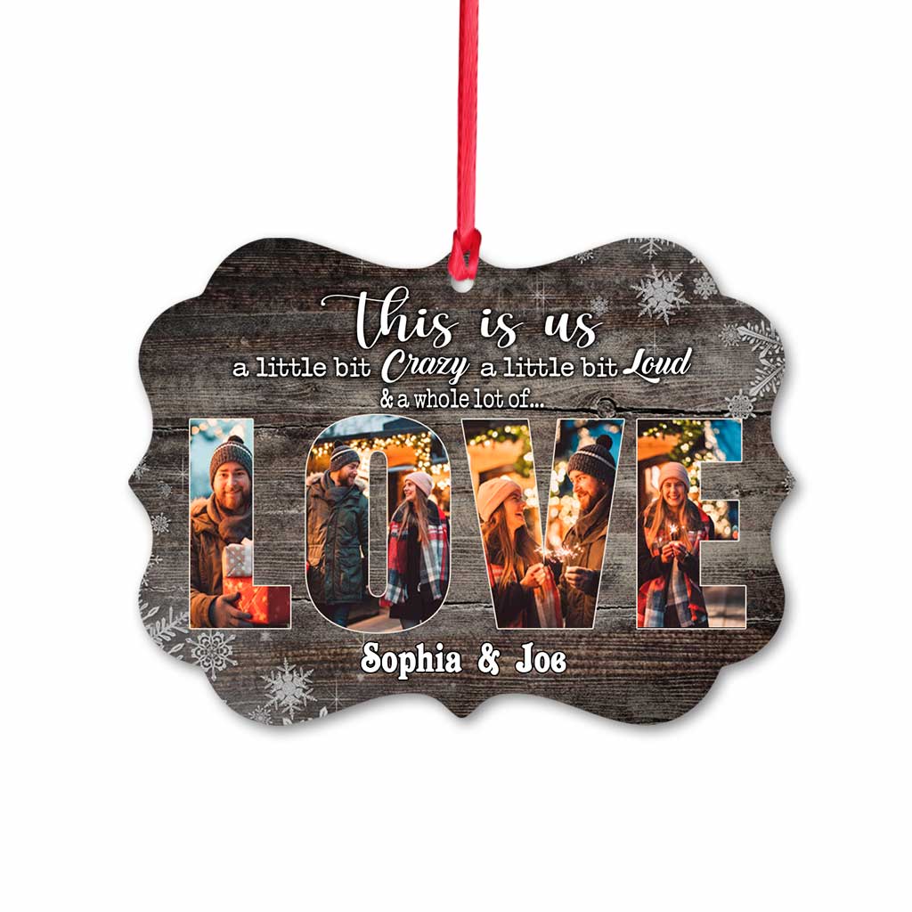 This Is Us Snowy – Personalisierter Weihnachtsschmuck für Paare (beidseitig bedruckt)