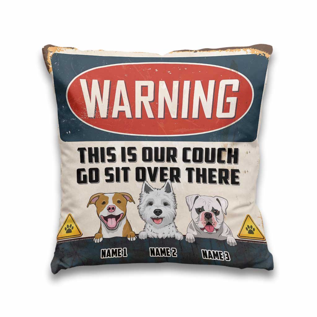 Achtung! Dies ist unsere Couch – personalisiertes Hunde-Dekokissen