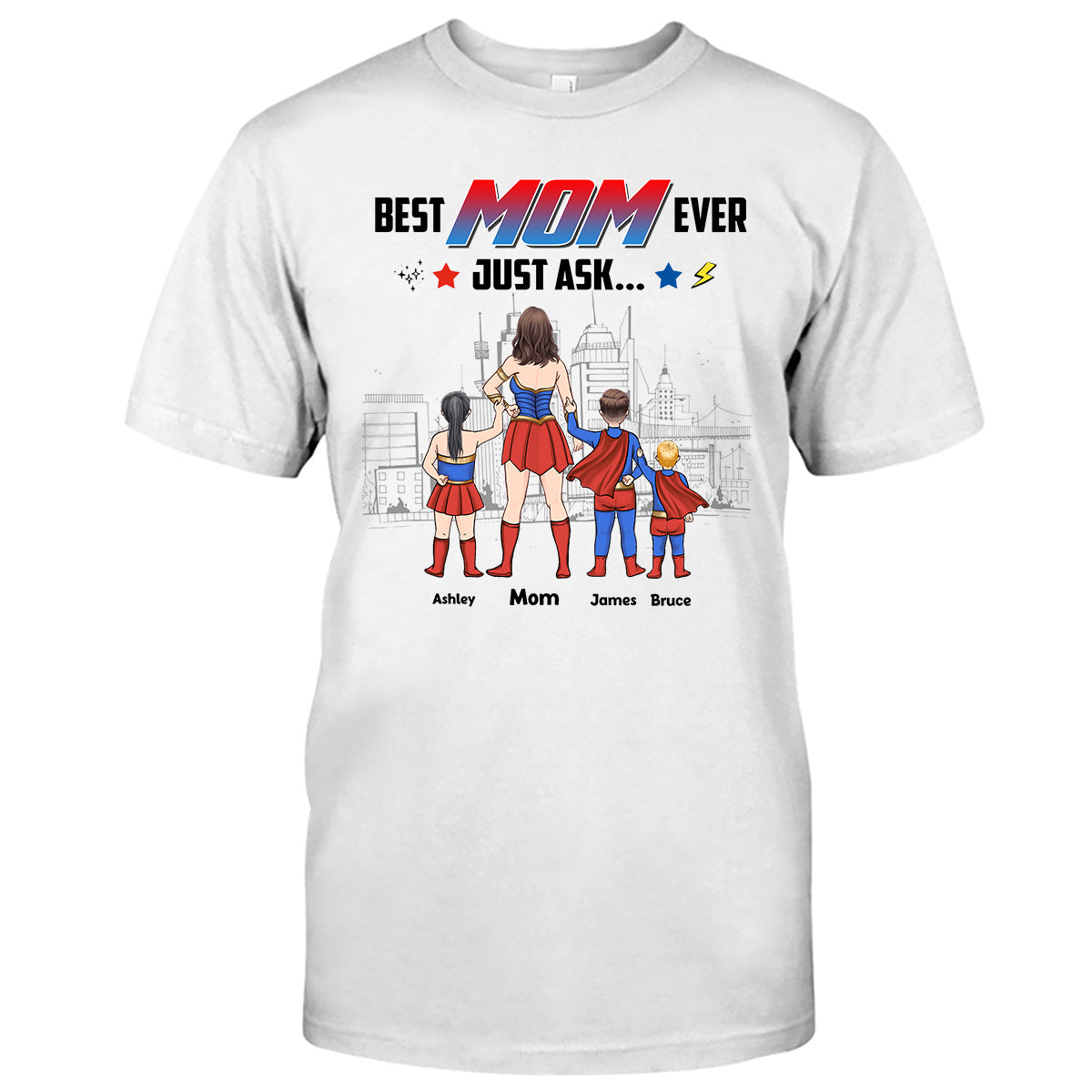 Supermama – Personalisiertes Mutter-T-Shirt und Hoodie