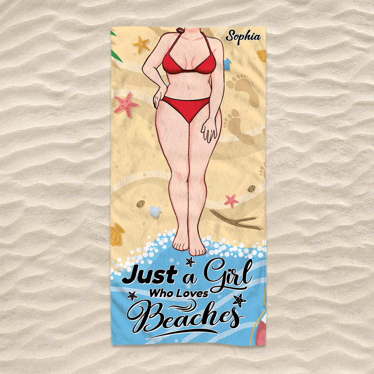 Salty Lil' Beach – Geschenk für Meeresliebhaberinnen: Personalisiertes Strandtuch für Freundin, Schwester, Ehefrau, Mutter