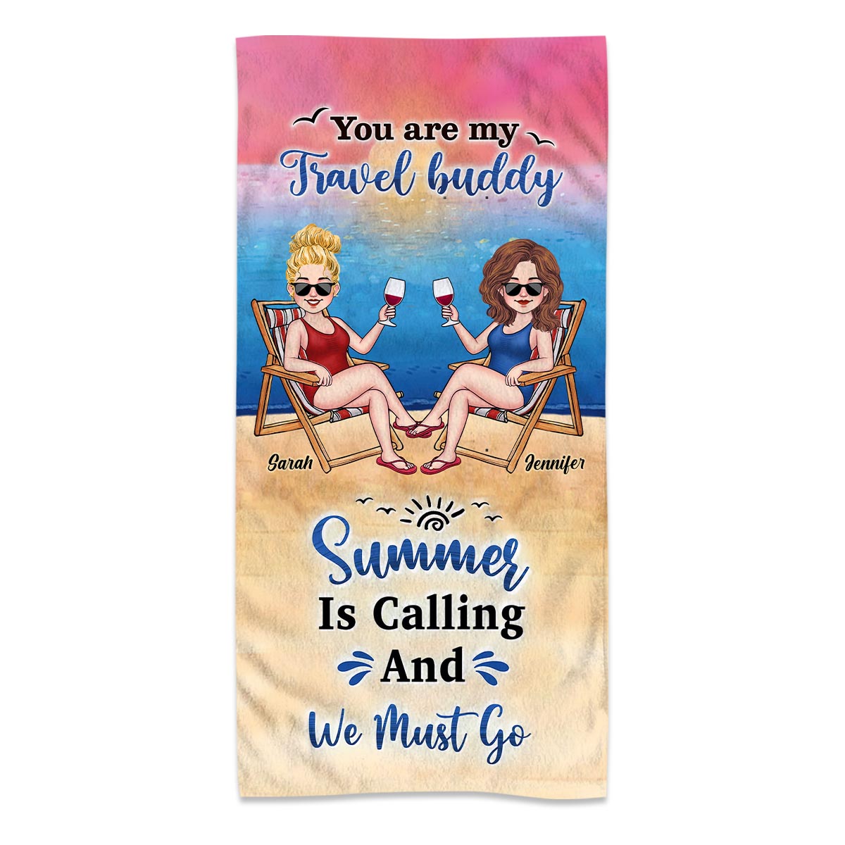 Time To Seas The Day - Personalized Sea Lover Beach Towel