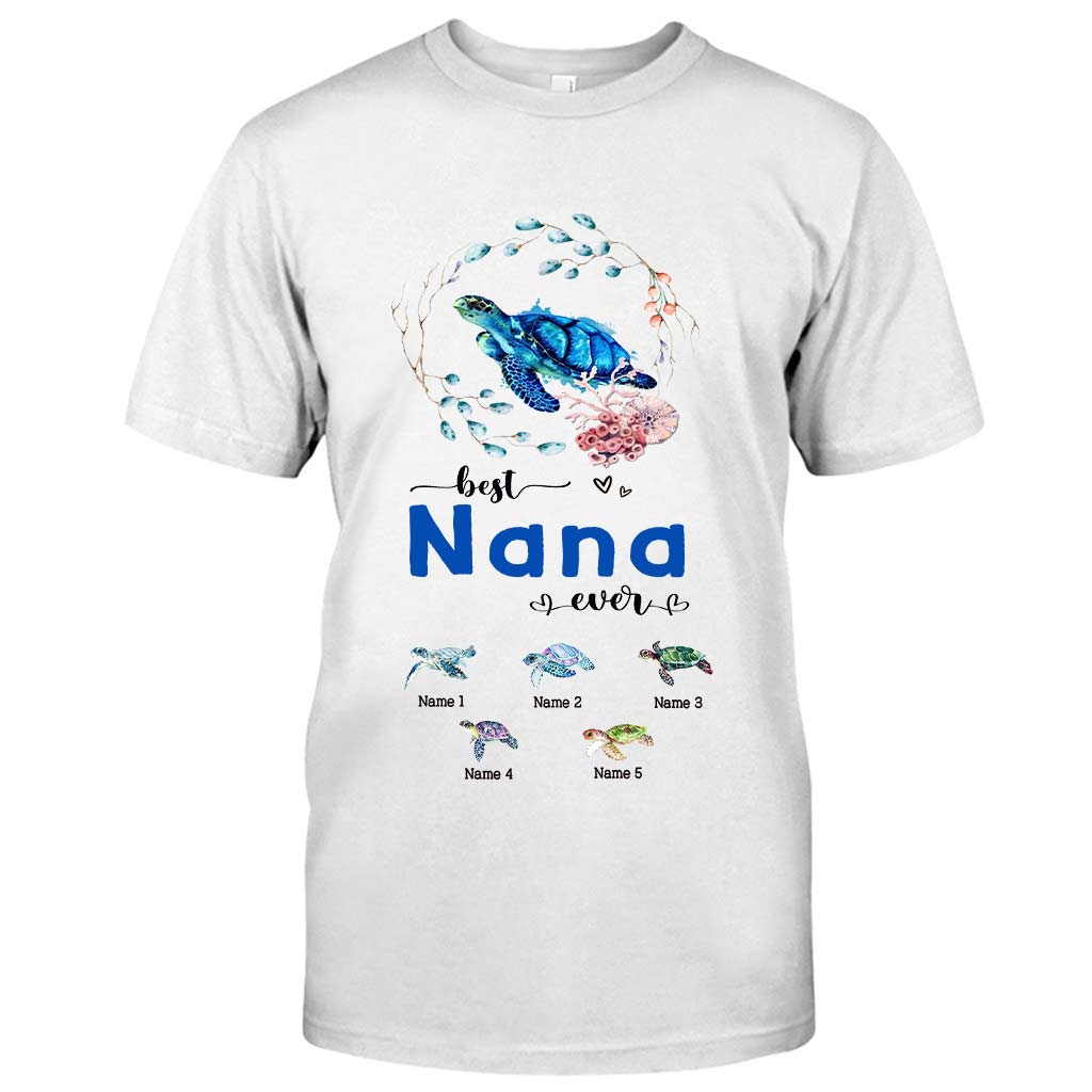 Die beste Oma der Welt – Schildkröten-Geschenk für Oma, Opa, Mama, Papa, Onkel, Tante – Personalisiertes T-Shirt und Hoodie