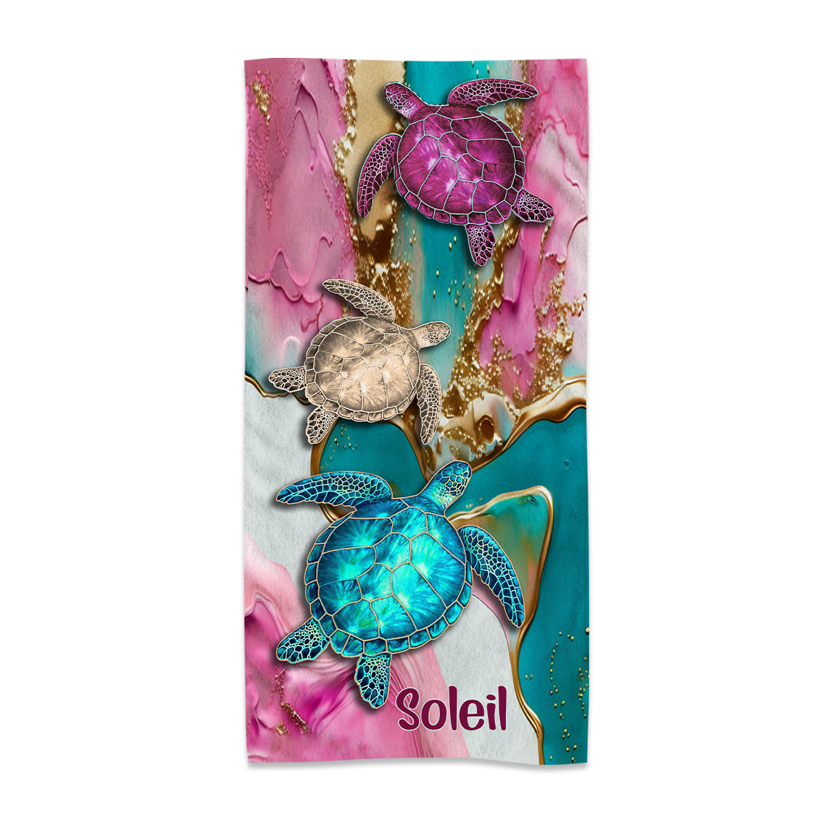 Strand bitte – Personalisiertes Strandtuch für Meeresliebhaber