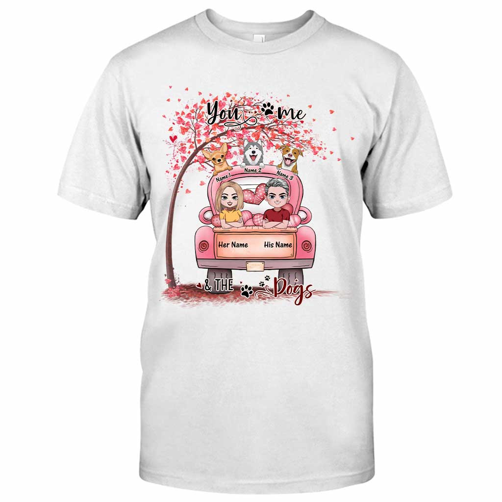 Du, ich und der Hund – personalisiertes Partner-T-Shirt und Hoodie