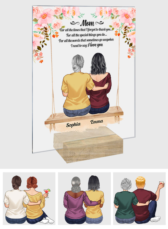 Ich liebe dich, Mama – Personalisierte transparente Acrylplakette zum Muttertag