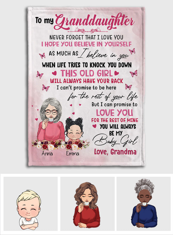 Für meine Enkelin – Geschenk für Oma, Enkelin, Enkel – Personalisierte Decke