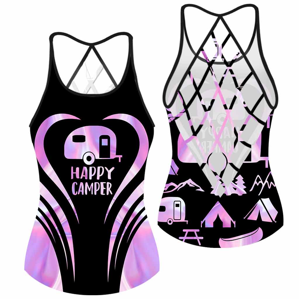 Happy Camper - Camping Cross Tank Top