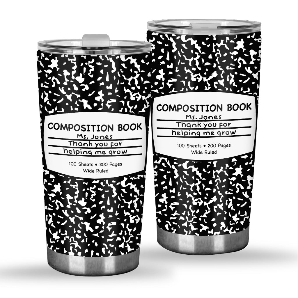Danke, dass Sie mir beim Wachsen geholfen haben – personalisierter Lehrer-Trinkbecher