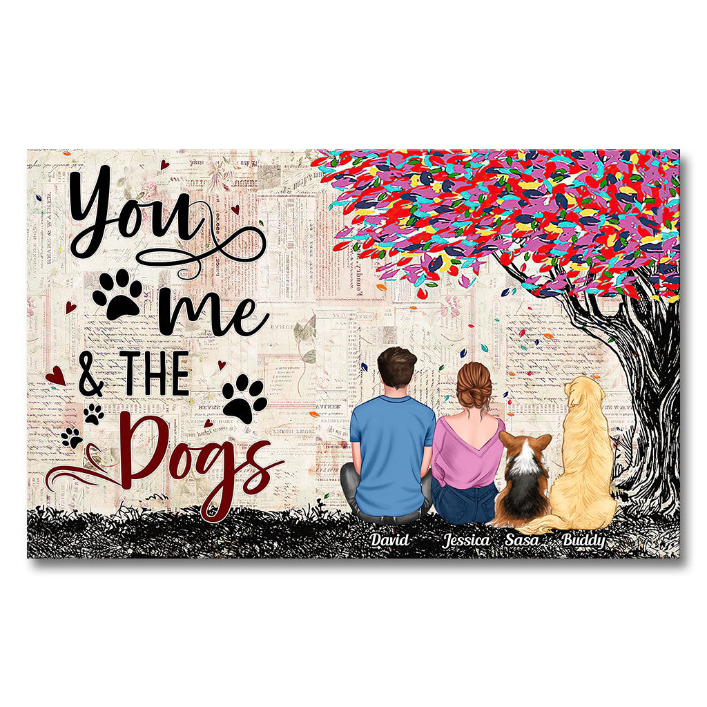Du, ich und die Hunde – Personalisierte Hunde-Leinwand und Poster