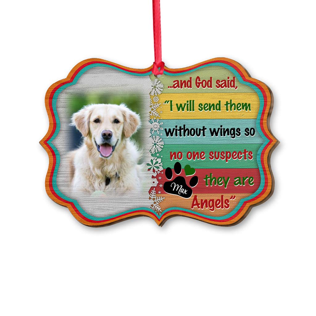 Angels Without Wings - Personalized Christmas Dog Ornament (Printed On Both Sides)