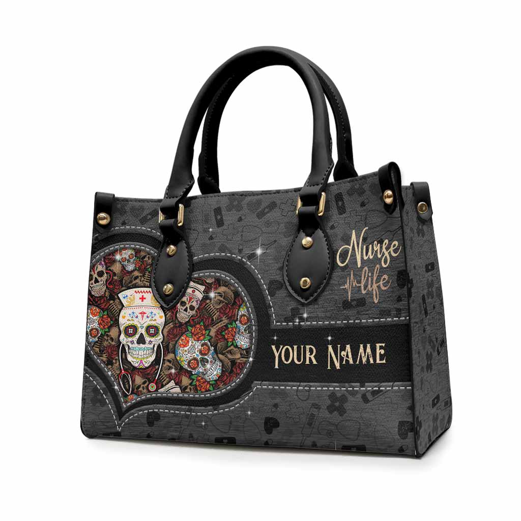 Nurse Life – Personalisierte Lederhandtasche für Krankenschwestern