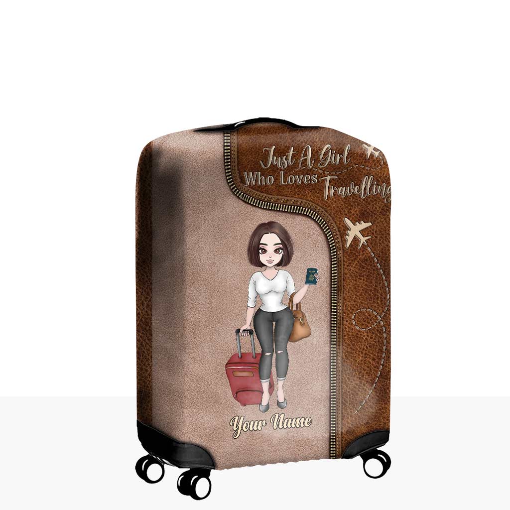 Einfach ein Mädchen, das Reisen liebt – personalisierte Gepäckhülle