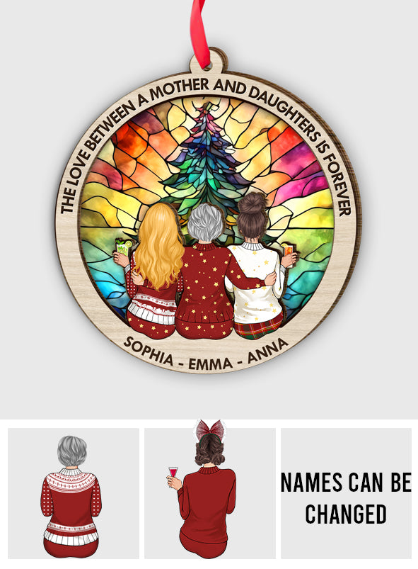 Die Liebe zwischen Mutter und Töchtern – Geschenk für Mama – Personalisierter zweilagiger Schmuckanhänger