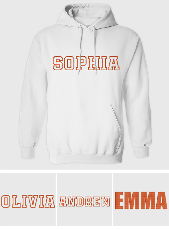 Personalisierter Geschwister-Hoodie mit Stickerei – Individueller Name