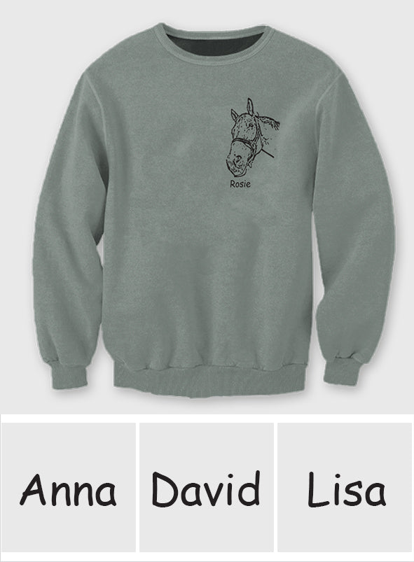 Pferdeporträt – personalisierter Pferdepullover