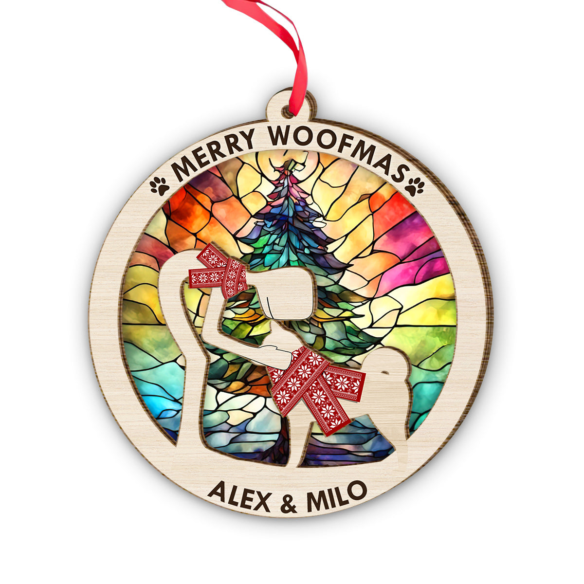 Alles, was ich mir zu Weihnachten wünsche, bist du – Geschenk für Hundeliebhaber – Personalisierter, zweilagiger Weihnachtsschmuck