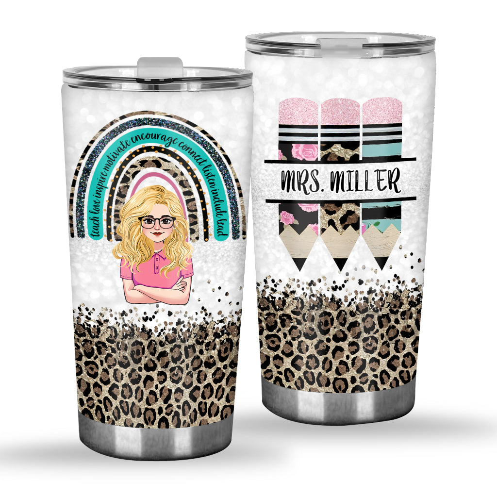 Lehren, Lieben, Inspirieren – Personalisierter Lehrer-Trinkbecher