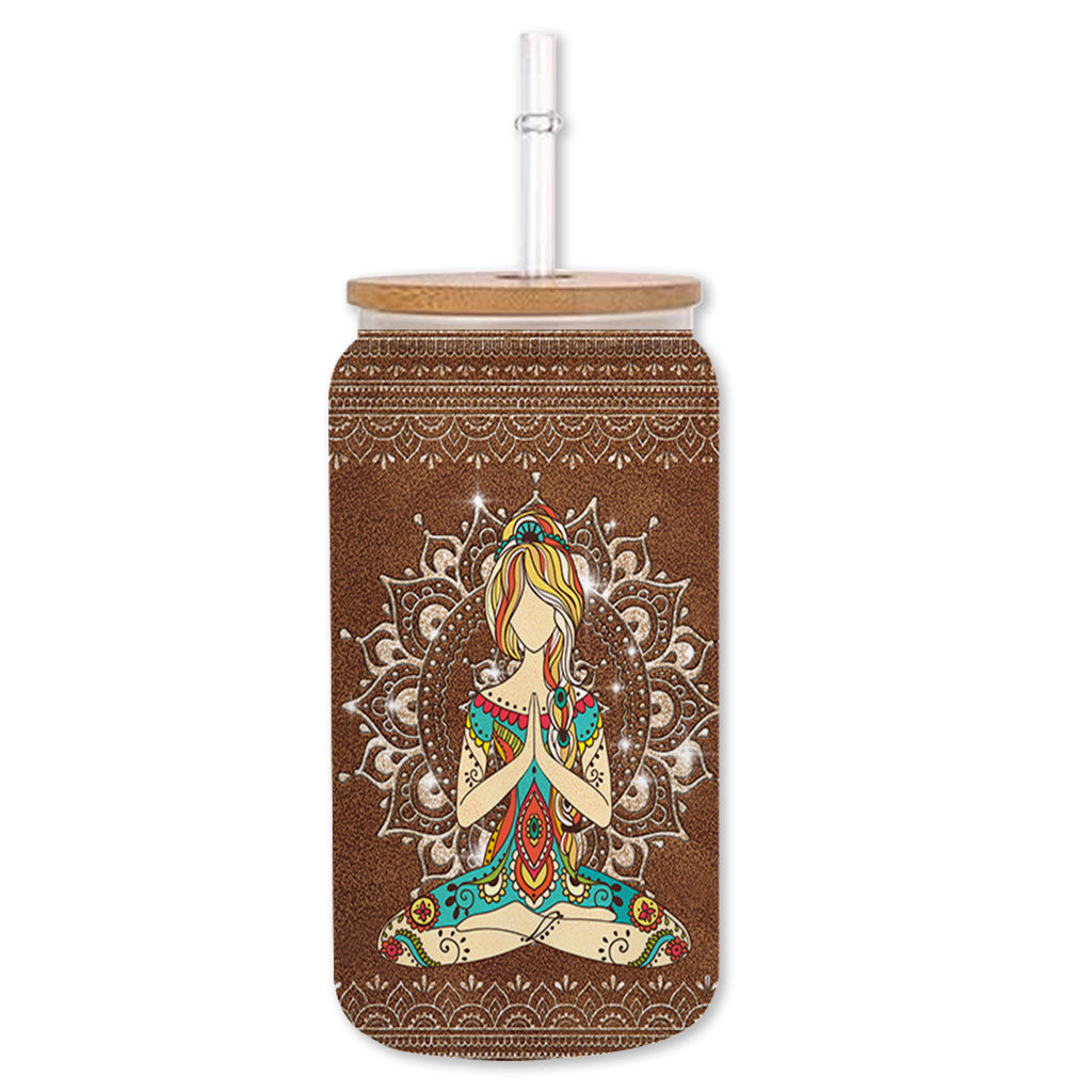 Let That S Go - Personalized Yoga Can Glass