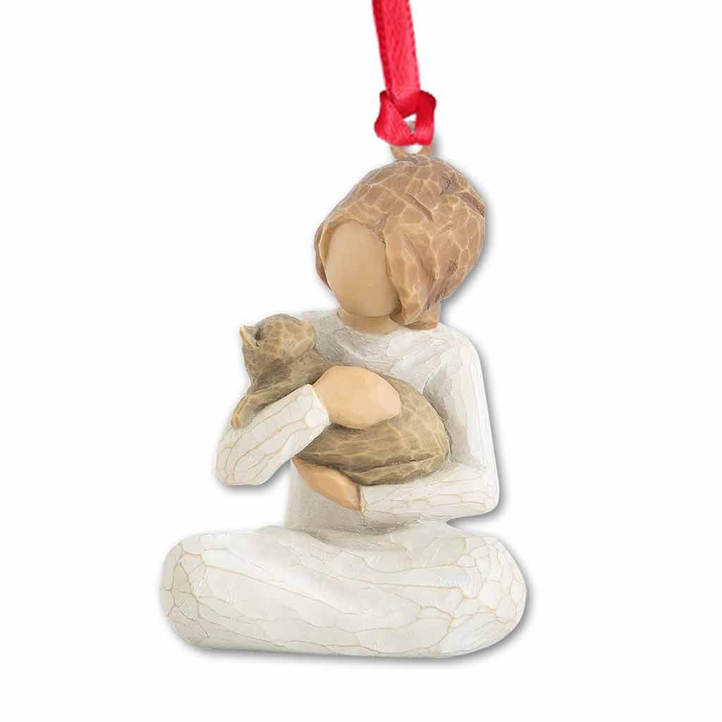 Katze und Mädchen – Weihnachtsschmuck (beidseitig bedruckt)